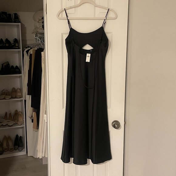 NWT Banana Republic Satin Cutout Midi Slip Dress - Picture 4 of 7